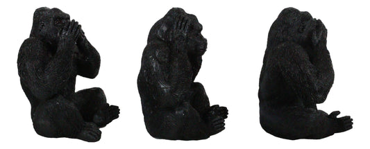 Ebros See Hear Speak No Evil Silverback Gorillas Figurine 3" Height Set of 3