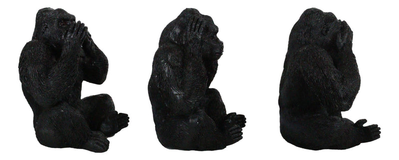 Ebros See Hear Speak No Evil Silverback Gorillas Figurine 3" Height Set of 3
