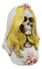 Day of The Dead DOD Skeleton Bride with Pink Flowers and Hearts Mini Figurine