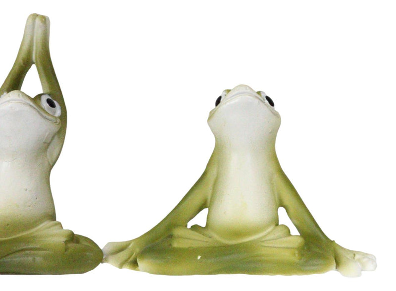 Ebros Zen Garden Inner Peace Yoga Frogs Set of 3 Figurine Collectible