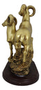 Rustic Country Bighorn Sheep Ram Family Climbing Rock Faux Gold Patina Figurine