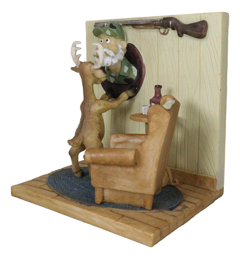 Buck Deer Smoking Pipe Hanging Hunter Wall Trophy On Living Room Wall Figurine