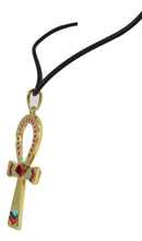 Egyptian Solar Ra Ankh Key Pendant Medallion Pewter Necklace Accessory Jewelry