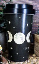 Triple Moon Waxing Full Waning Moons Bamboo Travel Mug Cup With Lid And Sleeve