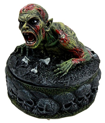 Ebros Gift Zombie Crawling Out Of Grave Decorative Jewelry Box Figurine 4.5"H