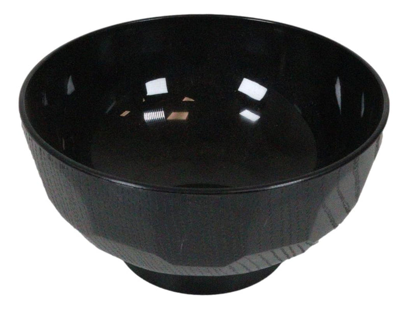 Ebros Japanese Contemporary Black Lacquer Ridged Bowls Made In Japan Set of 10