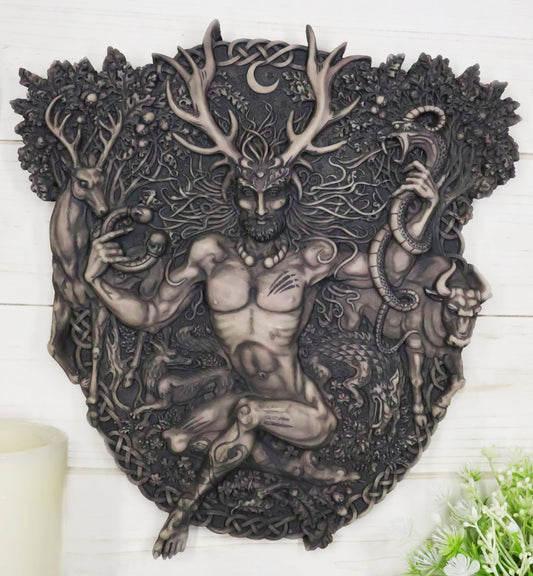 Ebros Wicca Horned God Cernunnos Wall Plaque Masculine Divinity Neopaganism - Ebros Gift