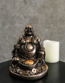 Laughing Buddha Zen Monk Of Prosperity Golden Nugget Lucky Charm Figurine 4.5"H
