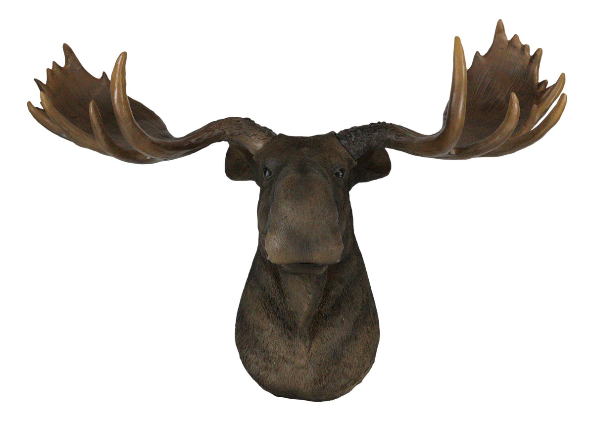 Western Rustic Wildlife Baron Bull Moose Elk Deer Taxidermy Wall Decor Plaque