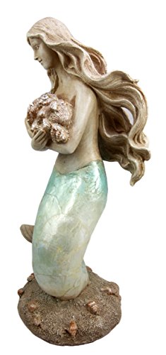 Ebros Large Ocean Mermaid Maiden Collecting Seashells Decor Figurine 14.75"H
