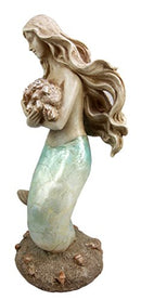 Ebros Large Ocean Mermaid Maiden Collecting Seashells Decor Figurine 14.75"H