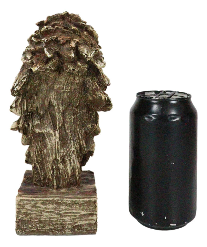 Faux Wood Carving Resin Rustic Wildlife American Bald Eagle Head Bust Figurine