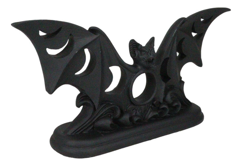 Lunaeca Gothic Lunar Moon Phases Cutout Winged Vampire Bat Votive Candle Holder
