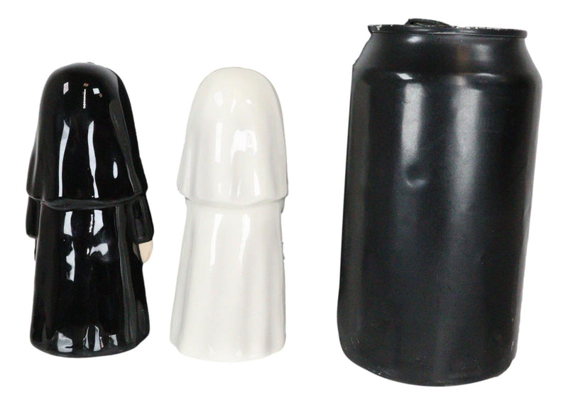 Ebros Bad And Good Habits Nun Pair Salt & Pepper Shakers Ceramic Magnetic Set