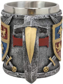 Ebros Lion And Fleur De Lis Coat Of Arms Crusader Knight Drinking Mug Cup Decor