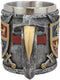 Ebros Lion And Fleur De Lis Coat Of Arms Crusader Knight Drinking Mug Cup Decor