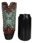 Set Of 3 Rustic Country Turquoise Cross Western Star And Frills Boot Vase Decors