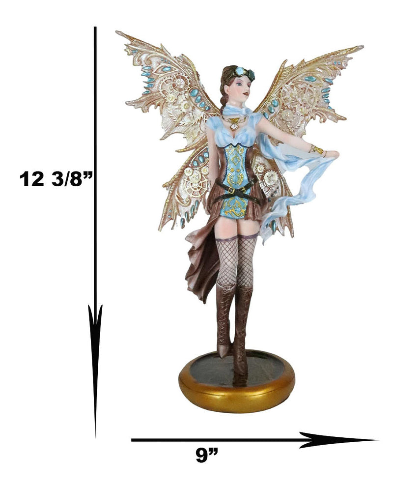 Ebros Gift Aviator Assassin Steampunk Fairy Standing On Time Warp Machine Figurine 13"H Ebros Gift Aviator Assassin Steampunk Fairy Standing On Time Warp Machine Figurine 13"H