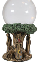 Triple Goddess Mother Maiden Crone With Celtic Tree Of Life Scrying Gazing Ball