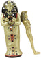 Ebros 8.25" Tall Egyptian Golden Pharaoh King TUT Sarcophagus Coffin with Mummy