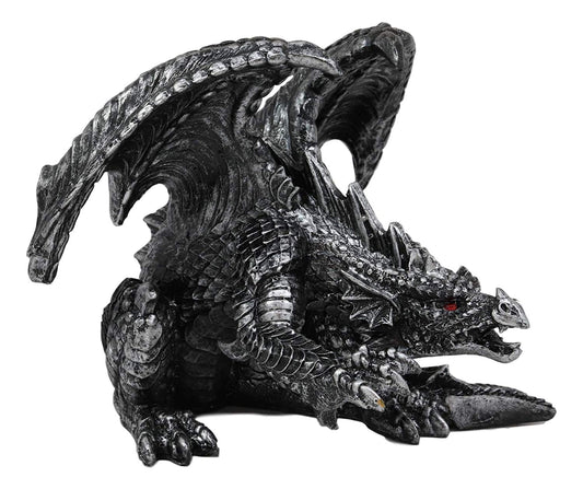 Ebros Gothic Crouching Ghost Dragon Of Erebor Mountain Statue 9.25"L Fantasy Dragons - Ebros Gift