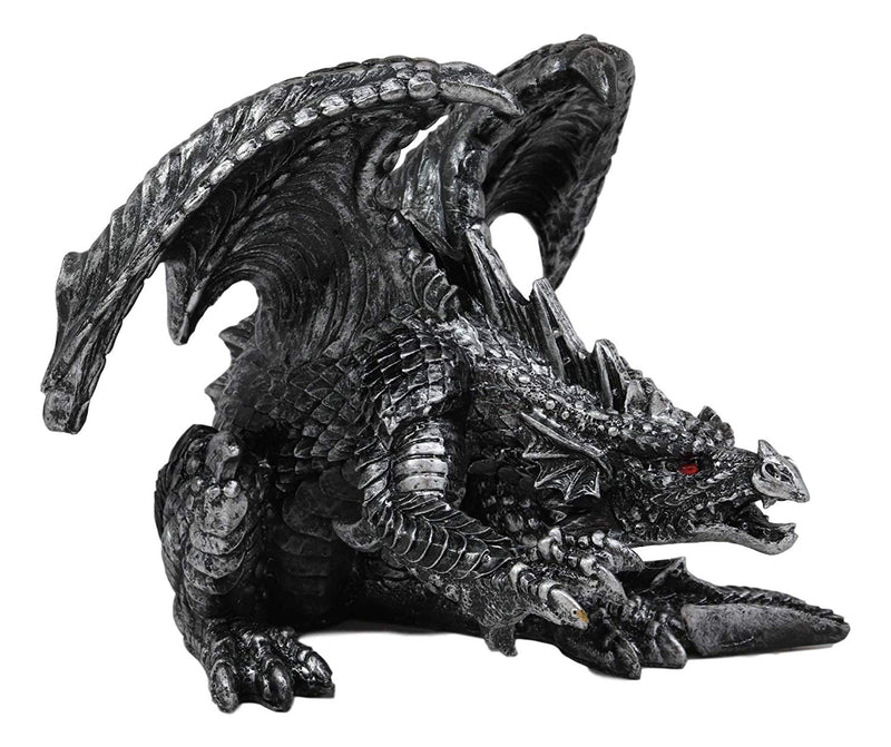 Ebros Gothic Crouching Ghost Dragon Of Erebor Mountain Statue 9.25"L Fantasy Dragons