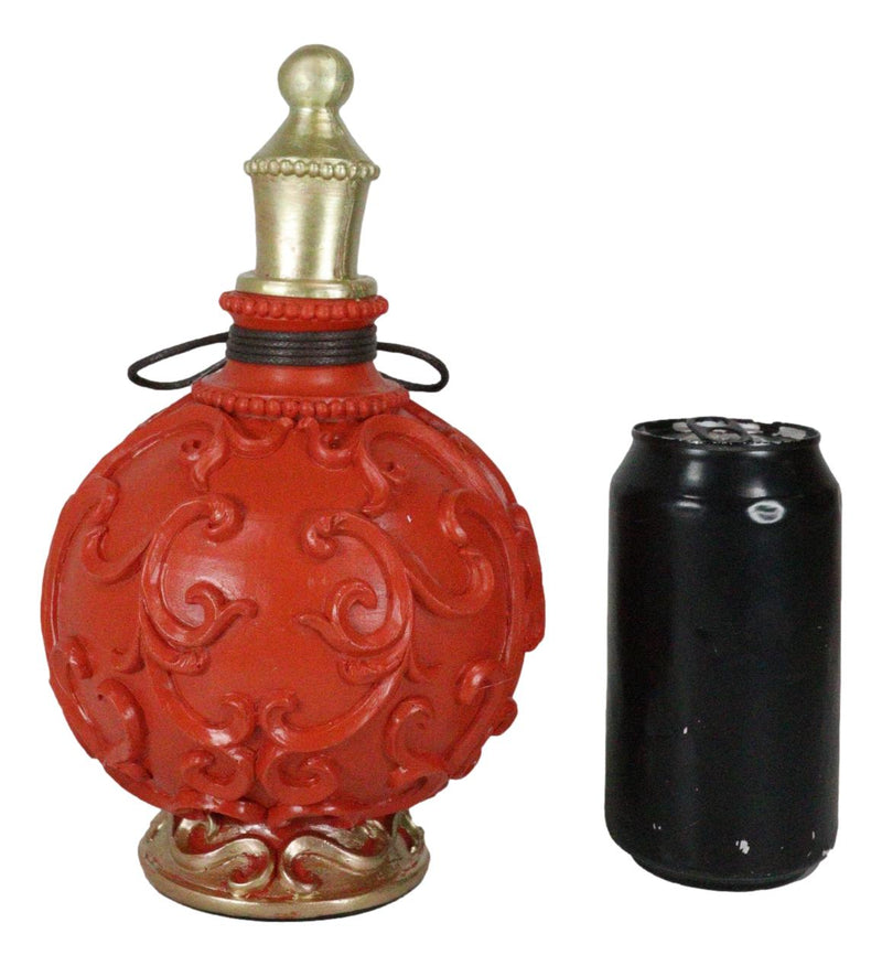 Wicca Spiritual Triple Moon Goddess With Pentacle Red Faux Potion Bottle Decor