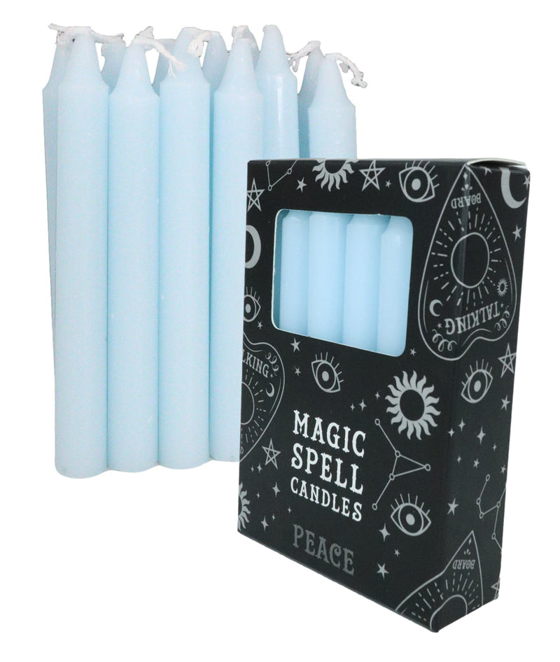 Light Blue Peace Protection Pack of 12 Wicca Occult Witch Spell Chime Candles