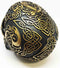 Black and Gold Tribal Tattoo Warrior Celtic Skull Figurine Sculpture Collectible