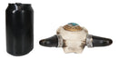 Set Of 2 Southwest Rustic Cow Skull With Cross And Aztec Patterns Trinket Boxes