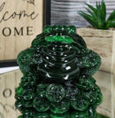 Acrylic Jade Green Resin Feng Shui Jin Chan Fortune Money Frog Statue Figurine
