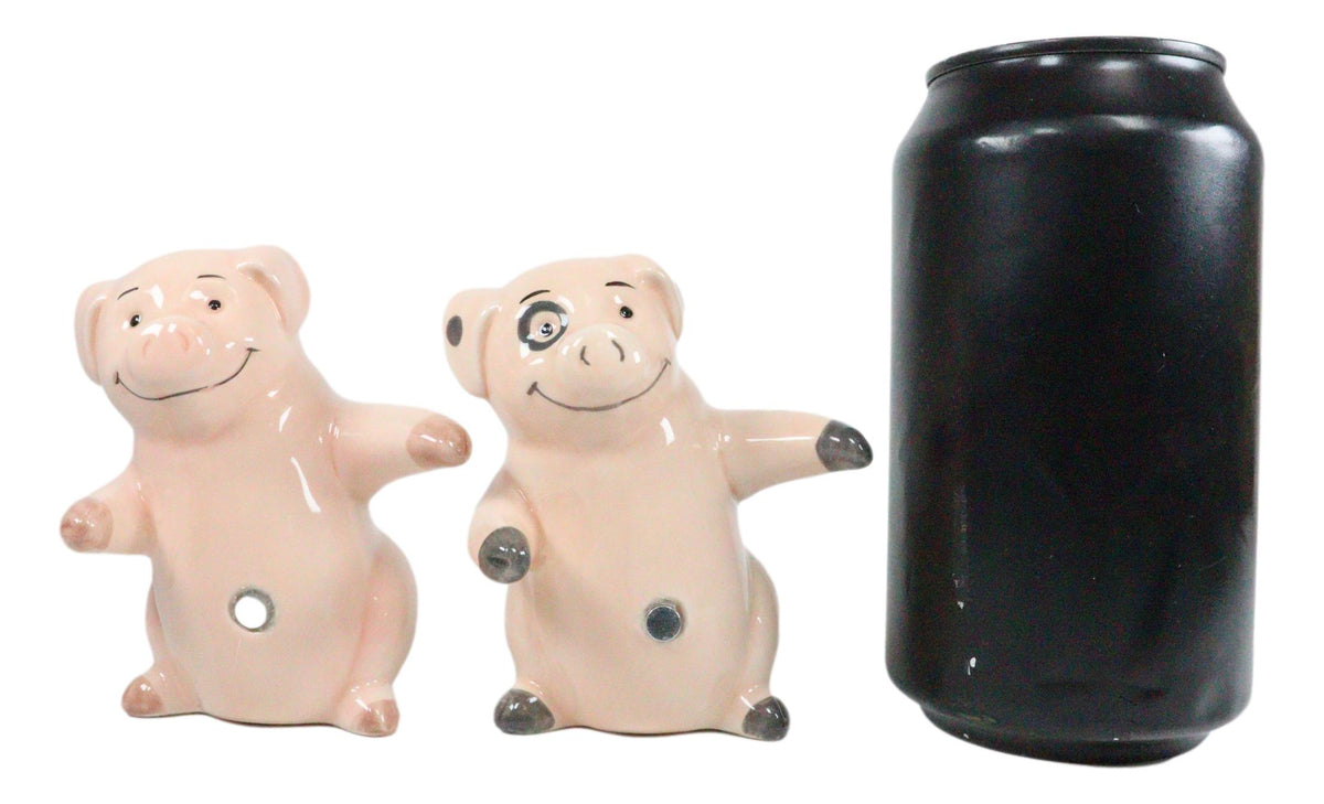 Ebros Ceramic Farm Love Babe Porky Pigs Couple Dancing Salt And Pepper Shakers Set