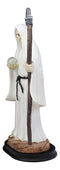 12.75" Tall Holy Death Santa Muerte Holding Scythe In White Tunic Robe Statue