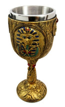 Ancient Egyptian Pharaoh King Tut With Scarab Beetle Amulet Wine Goblet Chalice