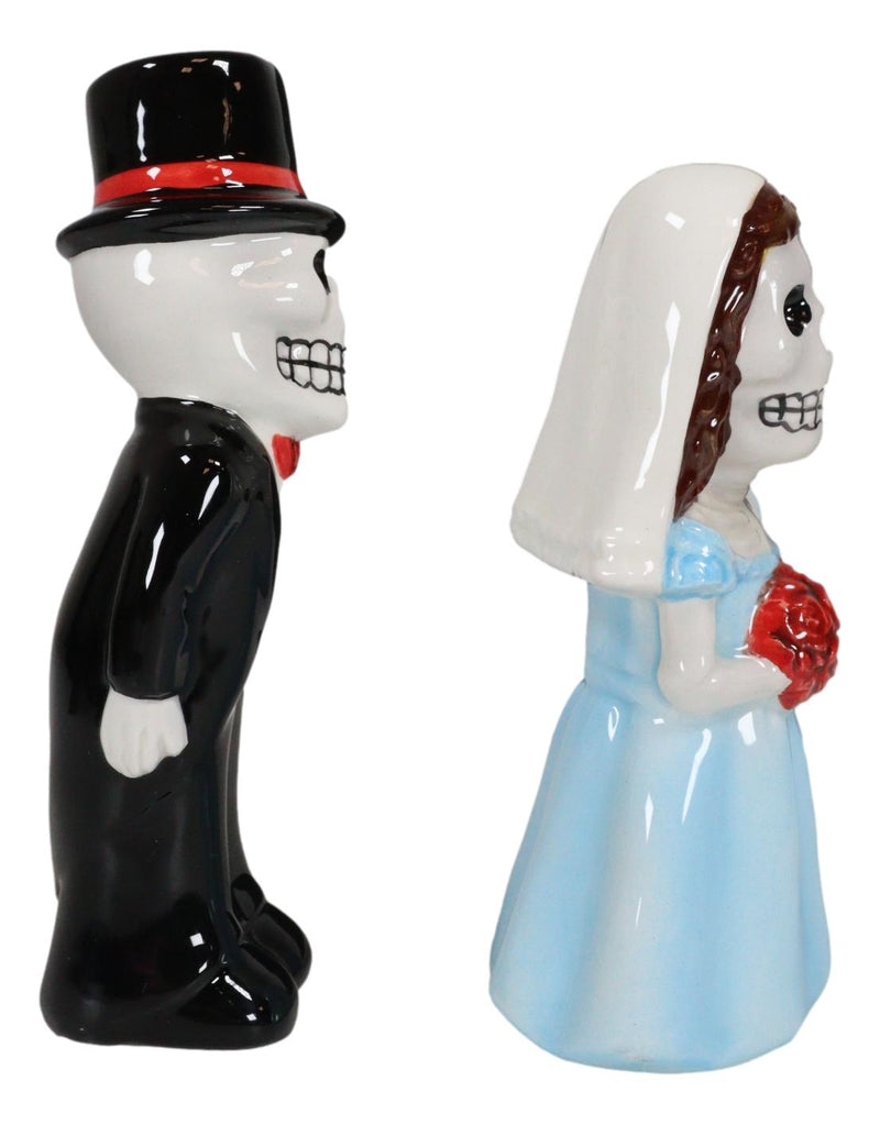 Dias De Los Muertos Wedding Sermon Sugar Skulls Ceramic Salt Pepper Shakers