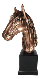 Large 14"H Western Wild Horse Stallion Head Bust Figurine With Trophy Base