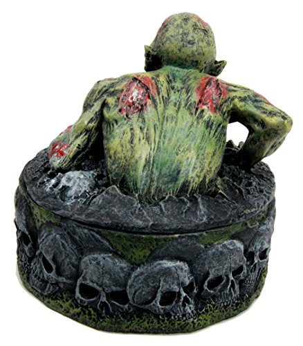 Ebros Gift Zombie Crawling Out Of Grave Decorative Jewelry Box Figurine 4.5"H