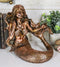 Ebros Nautical Coastal Beach Mermaid Wine Holder Figurine in Bronze Finish Resin