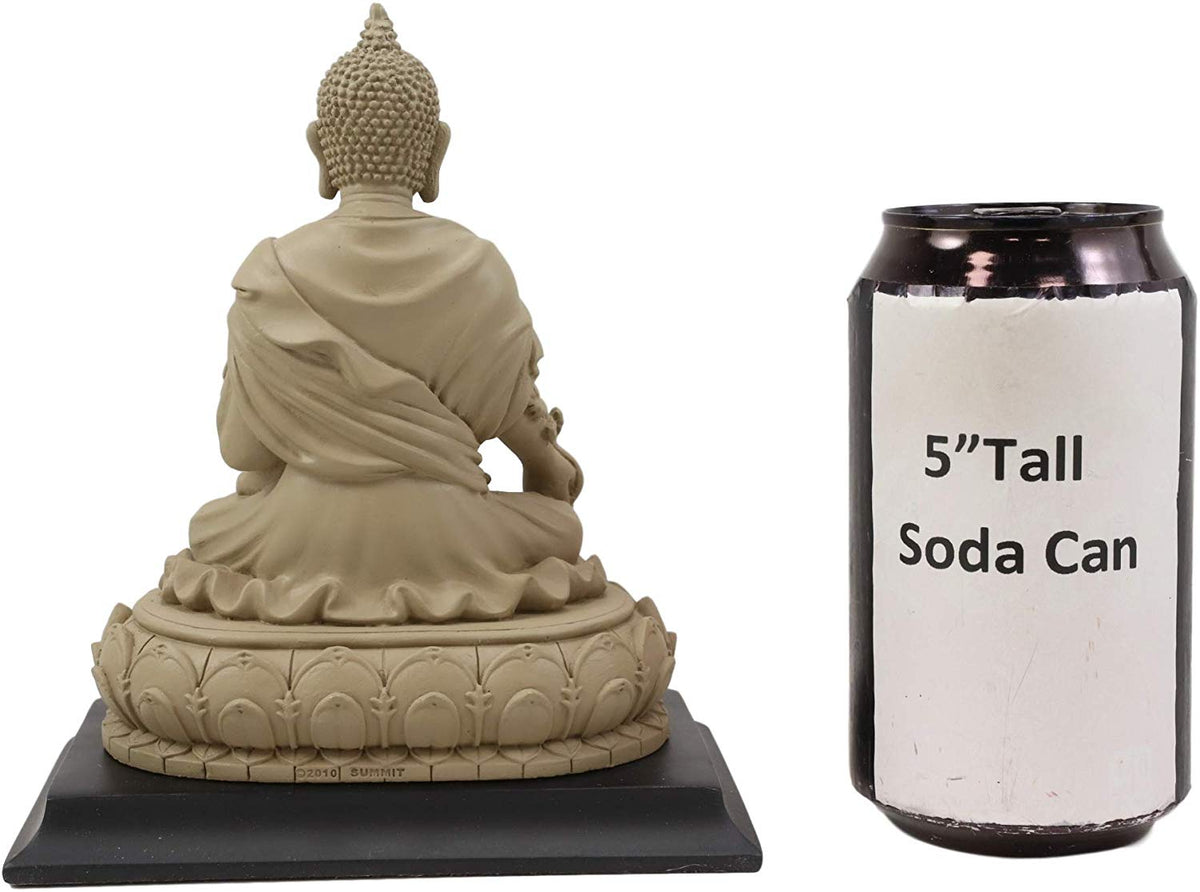 Ebros Akshobhya Bhaiṣajyaguru Medicine Buddha Figurine in Ivory Clay Finish 6.5"