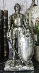 Ebros Holy Roman Empire Crusader Knight with Sword and Shield On Guard Statue 7" Tall