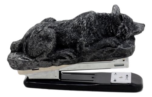 Gothic Resting Alpha Wolf Stapler Office Desktop Accessory Totem Wolf Spirit