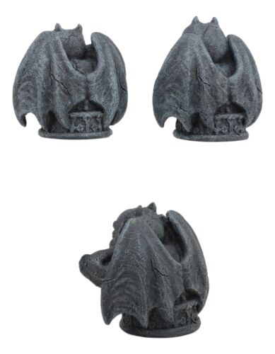 Notre Dame See Hear Speak No Evil Winged Gargoyle Statue Set Of 3 Mini Gargoyles