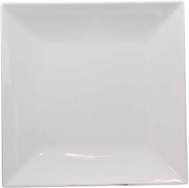 11" White Melamine Modern Square Serving Dinner Plates or Dish Platters Set of 6