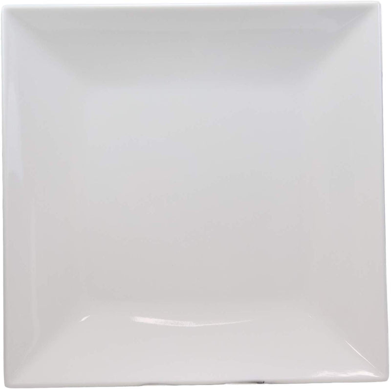 Ebros 11" White Jade Melamine Contemporary Square Serving Dinner Plate or Dish Restaurant Supply For Salad Pasta Noodles Main Course Serveware Dining Platter (5) - Ebros Gift
