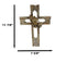 Rustic Western Faux Wooden God Bless Our Family Praying Hands Rugged Wall Cross