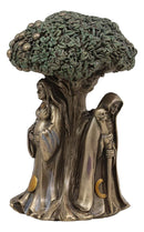 Ebros Celtic Sacred Moon Triple Goddess Mother Maiden Crone Under Tree of Life Statue 5.5" Tall Hecate Brigid Wicca Wiccan Holy Trinity Decor Sculpture Decorative Figurine Cosmic Celestial Gods - Ebros Gift