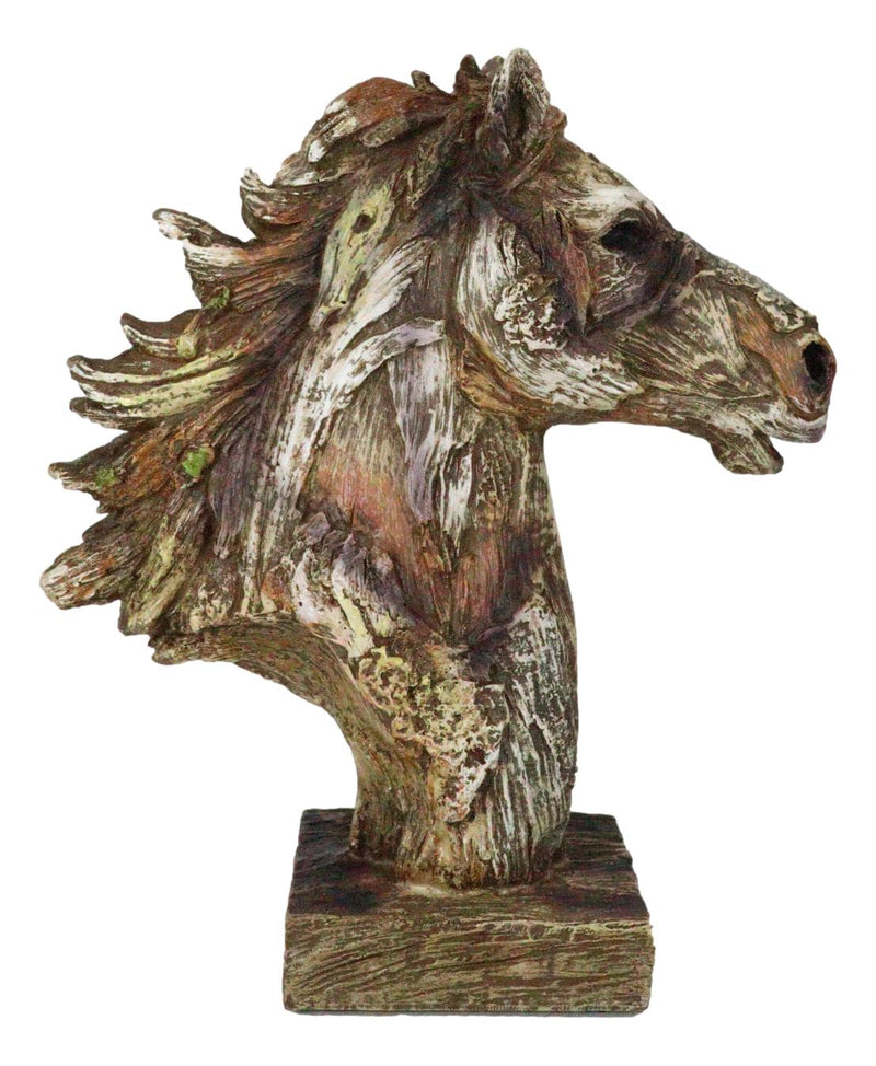 Faux Driftwood Equine Beauty Mustang Horse Head Desktop Plaque Sculpture 8.25"H