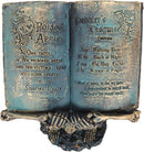 Dead Man's Curse Skeleton Slave Holding A Witch Poison Apple Spell Book Figurine