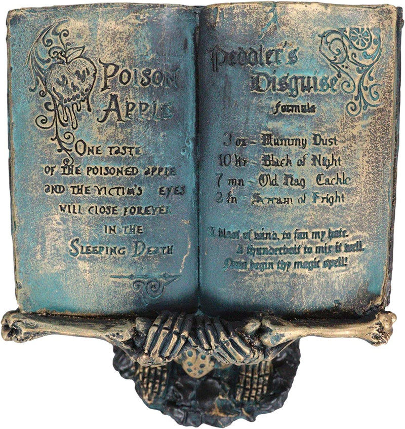 Dead Man's Curse Skeleton Slave Holding A Witch Poison Apple Spell Book Figurine