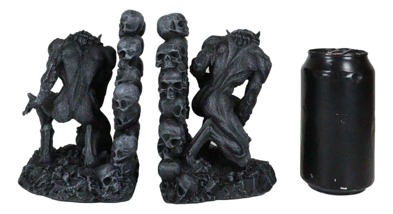 Gothic Notre Dame Dark Knights Growling Werewolves Bookends Figurine Set 6.25"H